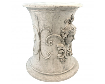 Toscano - Flora Goddess of Spring Neoclassical French Spa Stool in Ancient Ivory, Fiberglass