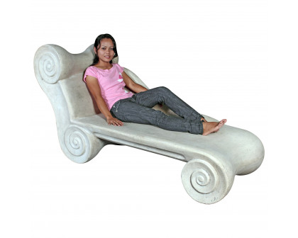 Toscano - Hadrian Villa Roman Spa Chaise Longue in Antique Stone, Fiberglass