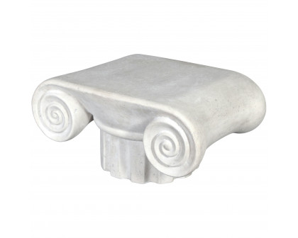 Toscano - Hadrian Villa Roman Column Sculptural Coffee Table in Antique Stone, Fiberglass