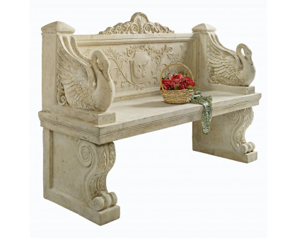 Toscano - Giant Neoclassical Swan Garden Bench in Fiberglass