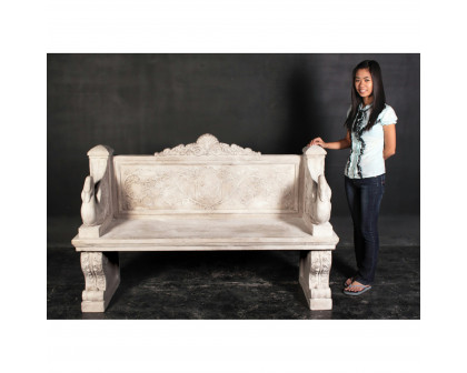 Toscano - Giant Neoclassical Swan Garden Bench in Fiberglass