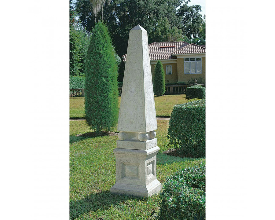 Toscano - Grande Garden Neoclassical Obelisk Statue  English Plinth Set