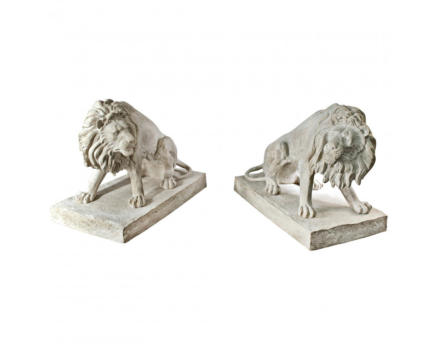 Toscano - Set of 2 Kingsbury Garden Giant Lion Sentinel Statues