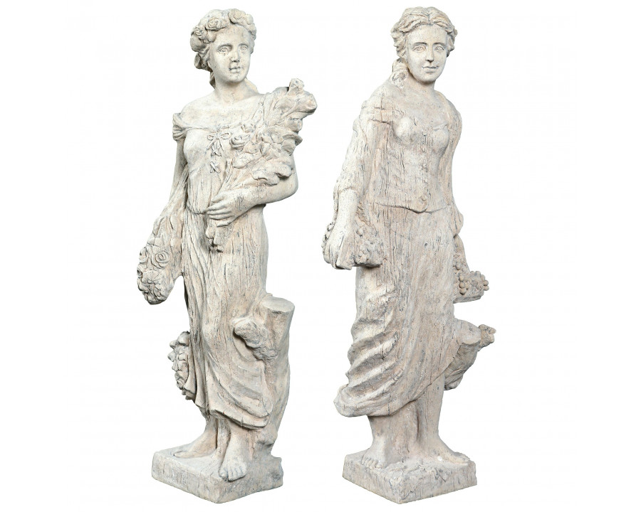 Toscano - Set of 2 Flora and ProserpinaGoddesses of Growth Garden Statues