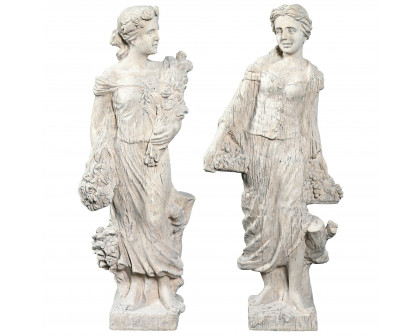 Toscano - Set of 2 Flora and ProserpinaGoddesses of Growth Garden Statues