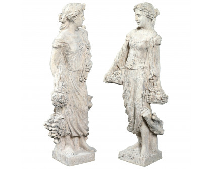 Toscano - Set of 2 Flora and ProserpinaGoddesses of Growth Garden Statues