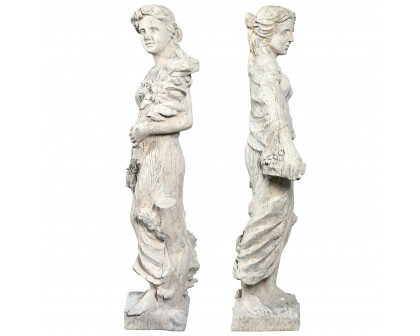 Toscano - Set of 2 Flora and ProserpinaGoddesses of Growth Garden Statues