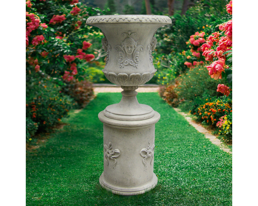 Toscano - Goddess Flora Architectural Garden Urn Statue with Plinth