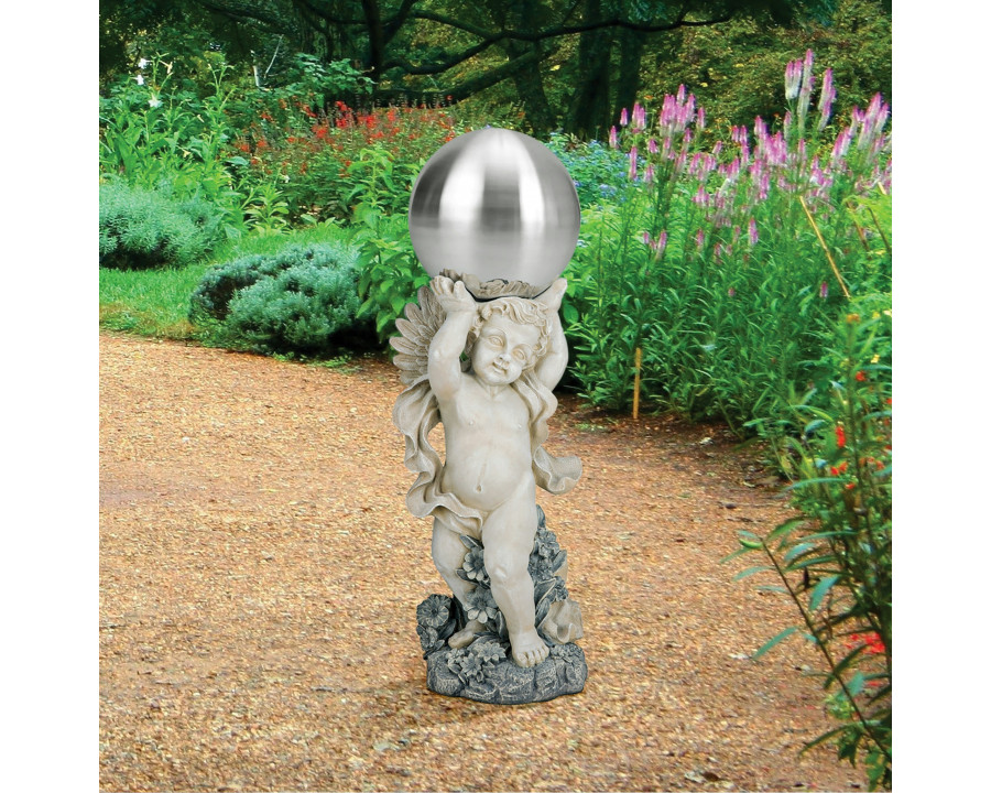 Toscano - Cheltenham Garden Metal Gazing Globe Cherub Statue