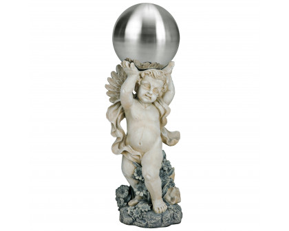 Toscano - Cheltenham Garden Metal Gazing Globe Cherub Statue