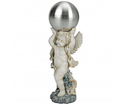 Toscano - Cheltenham Garden Metal Gazing Globe Cherub Statue