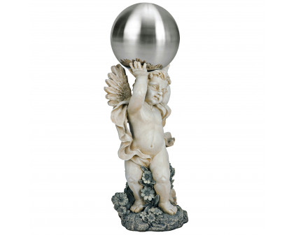 Toscano - Cheltenham Garden Metal Gazing Globe Cherub Statue