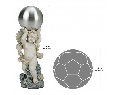 Toscano - Cheltenham Garden Metal Gazing Globe Cherub Statue