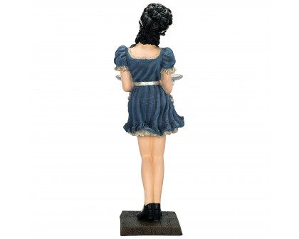 Toscano - Genevieve the Buxom French Maid Sculptural Pedestal Table in Designer Resin