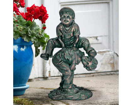 Toscano - Leap Froggin Playing Boys Garden Statue