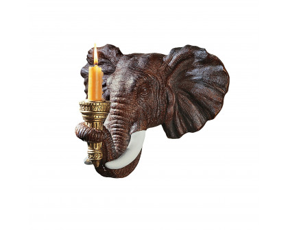 Toscano Elephant Sculptural Wall Candle Sconce