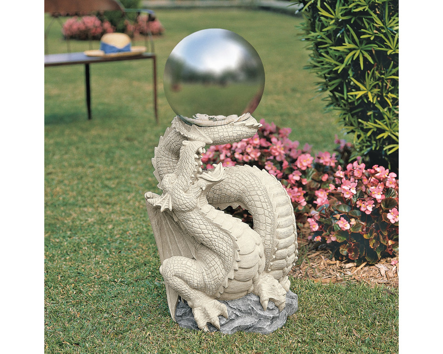 Toscano - Sir Sagremor Dragon Gazing Globe Garden Statue