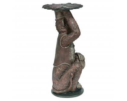 Toscano - Moroccan Monkey Butler Sculptural Pedestal Table in Designer Resin