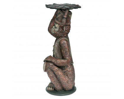 Toscano - Moroccan Monkey Butler Sculptural Pedestal Table in Designer Resin