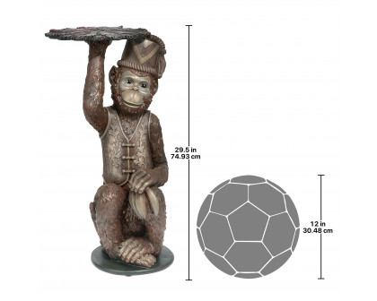 Toscano - Moroccan Monkey Butler Sculptural Pedestal Table in Designer Resin