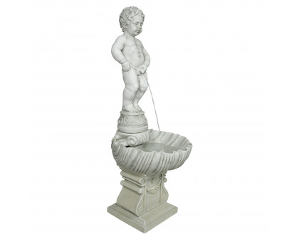 Toscano - The Peeing Boy of Brussels Sculptural Fountain with Plinth Base