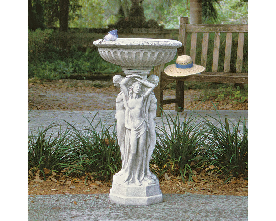 Toscano - Column of the Maenads Pedestal Font Birdbath