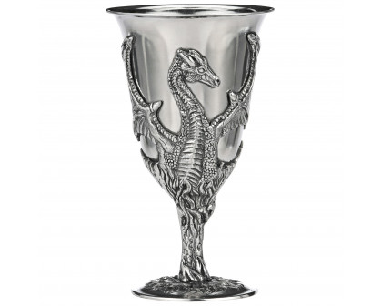 Toscano - Set of 2 Dragon Goblets with Gift Box in Pewter