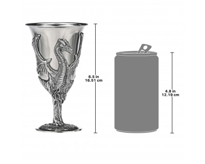 Toscano - Set of 2 Dragon Goblets with Gift Box in Pewter