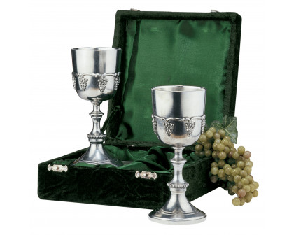 Toscano - Set of 2 Italian Grape Harvest Goblets in Pewter