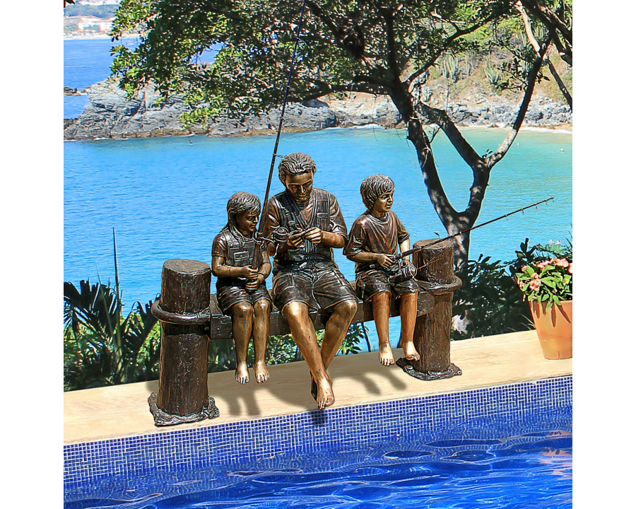 Toscano - Fishing Family Garden Statue