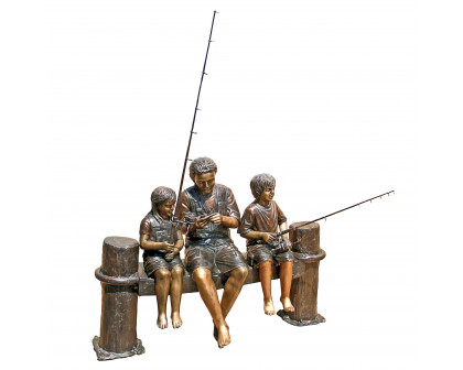 Toscano - Fishing Family Garden Statue