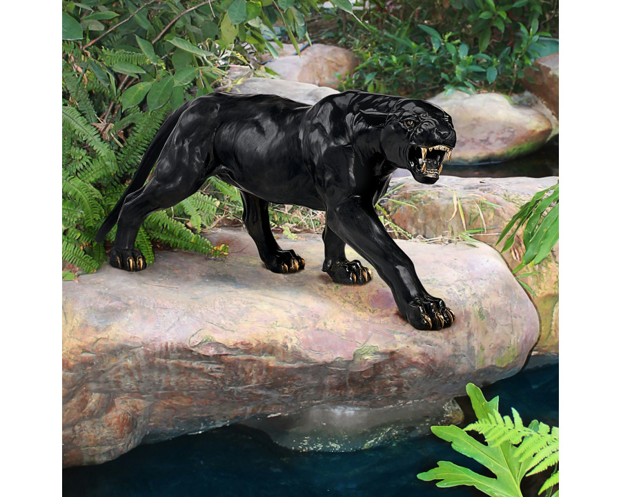 Toscano - Panther Predator Black Jaguar Garden Statue