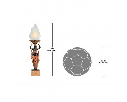 Toscano - Egyptian Torch Offering Table Lamp in Black/Gold, Designer Resin