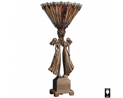 Toscano - Twin Flower Maidens Lamp in Stained Glass