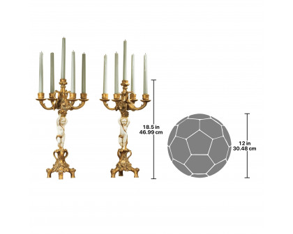 Toscano - Set of 2 The Cherub Harvest Candelabra