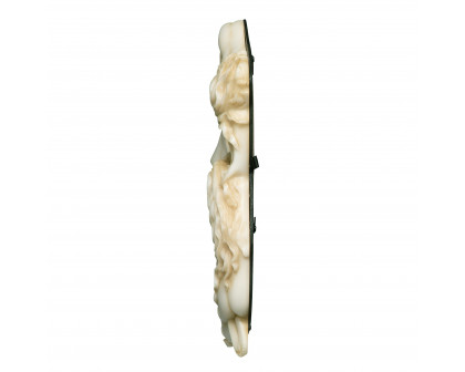 Toscano - Dance of the Nymphs Sculptural Wall Mirror in Ancient Ivory, Designer Resin