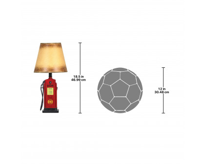 Toscano - Retro Gasoline Pump Table Lamp in Designer Resin