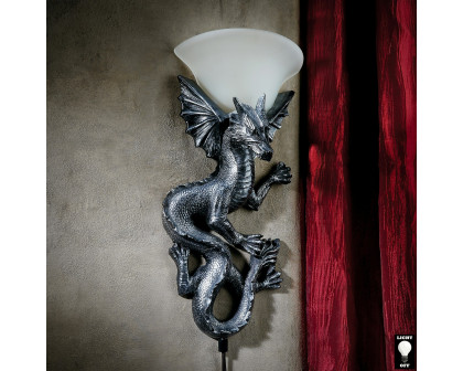 Toscano - Heraldic Dragon of Ravenscraig Castle Lighted Wall Sconce