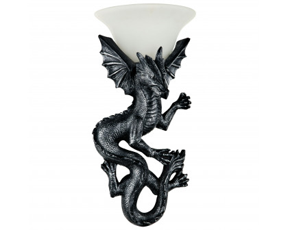 Toscano - Heraldic Dragon of Ravenscraig Castle Lighted Wall Sconce