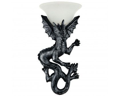 Toscano - Heraldic Dragon of Ravenscraig Castle Lighted Wall Sconce