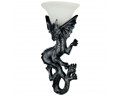 Toscano - Heraldic Dragon of Ravenscraig Castle Lighted Wall Sconce