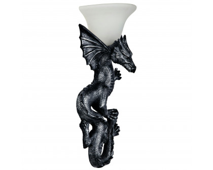 Toscano - Heraldic Dragon of Ravenscraig Castle Lighted Wall Sconce