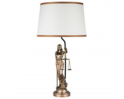 Toscano - Blind Justice Greek Goddess of Law Table Lamp in Bronze, Designer Resin