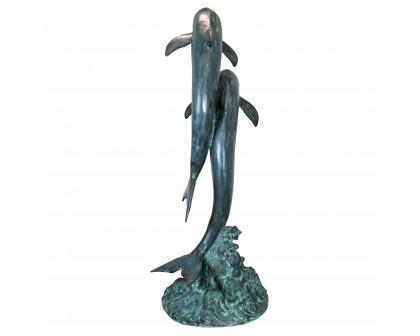 Toscano - Twin Dolphins in Tandem Garden Statue