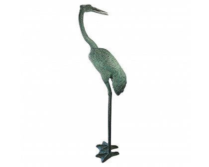 Toscano Colossal Crane Garden Statue - Curved Neck