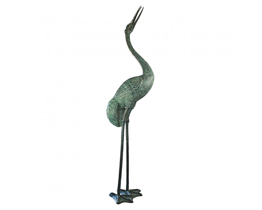 Toscano Colossal Crane Garden Statue - Straight Neck