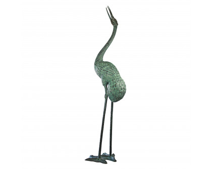 Toscano Colossal Crane Garden Statue - Straight Neck