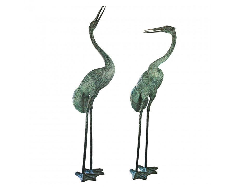 Toscano - Set of 2 Colossal Cranes Garden Statues