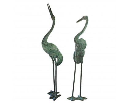 Toscano - Set of 2 Colossal Cranes Garden Statues