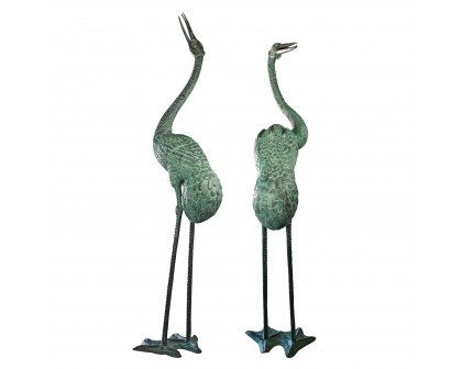 Toscano - Set of 2 Colossal Cranes Garden Statues